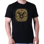 GRAPHIC UNISEX T-SHIRT PRINTED IN METALLIC GOLD - WITH VINTAGE-LOOK ZODIAC SIGN