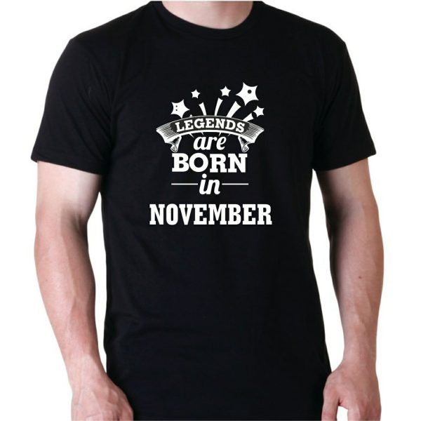 GRAPHIC MESSAGE UNISEX T-SHIRT - (LEGENDS ARE BORN IN...) SHOOTING STARS