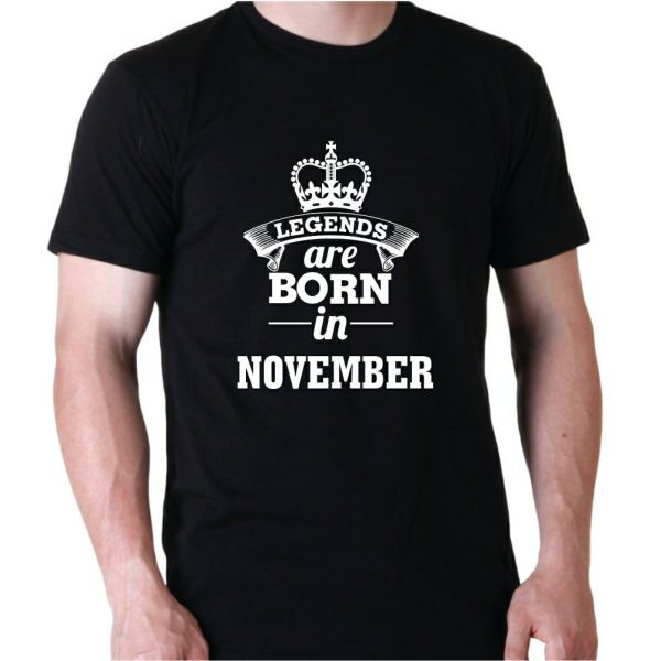 GRAPHIC MESSAGE UNISEX T-SHIRT - (LEGENDS ARE BORN IN...) CROWN