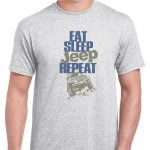 GRAPHIC UNISEX T-SHIRT (4x4 OFF ROADING - EAT SLEEP JEEP REPEAT)