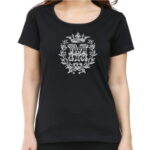 GRAPHIC UNISEX T-SHIRT with NAME INITIAL printed in Vintage look with Metallic Silver ink