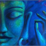 CANVAS PHOTO FRAME WITH HIGH RESOLUTION PRINTING - BLUE BUDDHA