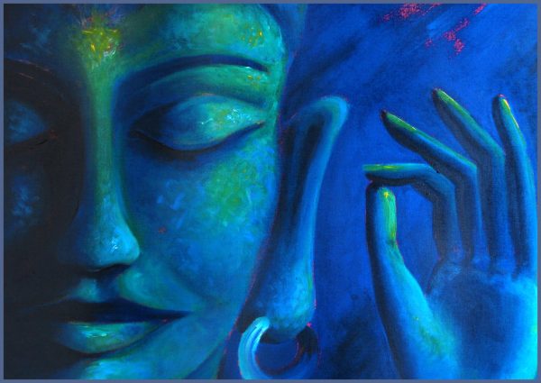 CANVAS PHOTO FRAME WITH HIGH RESOLUTION PRINTING - BLUE BUDDHA
