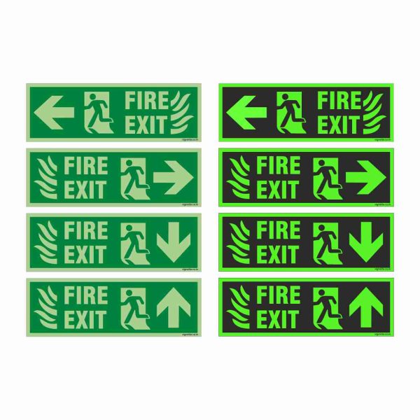 Glow in dark Fire Safety Sign
