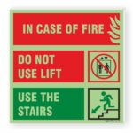 GLOW-IN-DARK FIRE SAFETY SIGN - Fire Action Instruction - Design#1