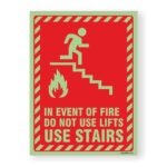 GLOW-IN-DARK FIRE SAFETY SIGN - Fire Action Instruction - Design#3